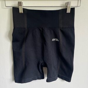 Aybl Women Black Logo Seamless V2 Training Compression Shorts Small